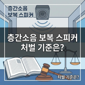층간소음 보복 스피커 설치, 역으로 처벌받는 법적 기준은?