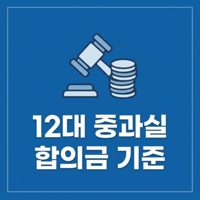 교통사고 12대 중과실 합의금 산정 기준