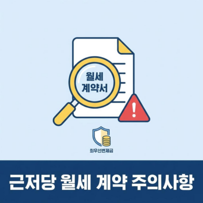등기부등본상 근저당 있는 집 월세 계약 시 주의사항