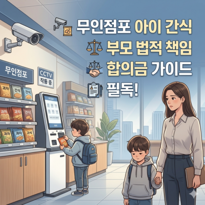 아이들이 무인점포에서 간식을? 부모의 법적 책임과 합의금 가이드
