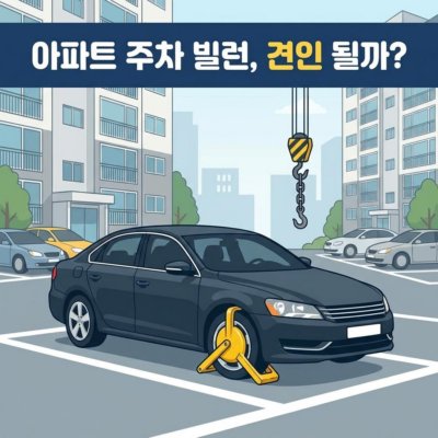 아파트 단지 내 주차 빌런 차 바퀴 잠금/견인 가능할까?