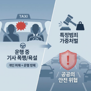 운행 중인 택시 기사에게 욕설을 했다면 일반 폭행보다 무거운 처벌을 받는 이유
