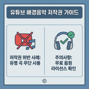유튜브 배경음악 저작권 위반 침해 사례 및 주의사항