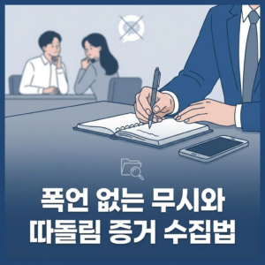 폭언 없는 무시와 따돌림, 직장 내 괴롭힘으로 인정받는 증거 수집법